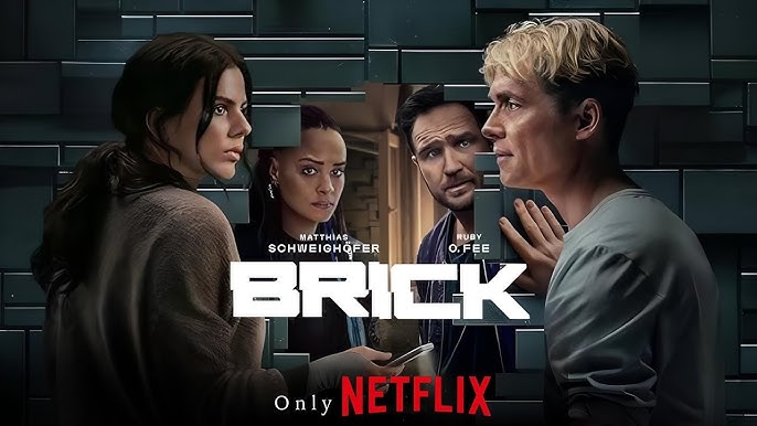 Brick Movie 2025 official poster showing the lead characters surrounded by mysterious black brick walls
